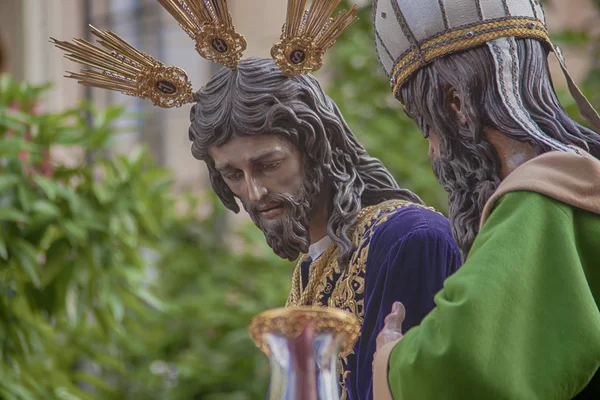 Иисус Перед Кайафой Братство Сан Гонсало Страстная Неделя Севилле — стоковое фото