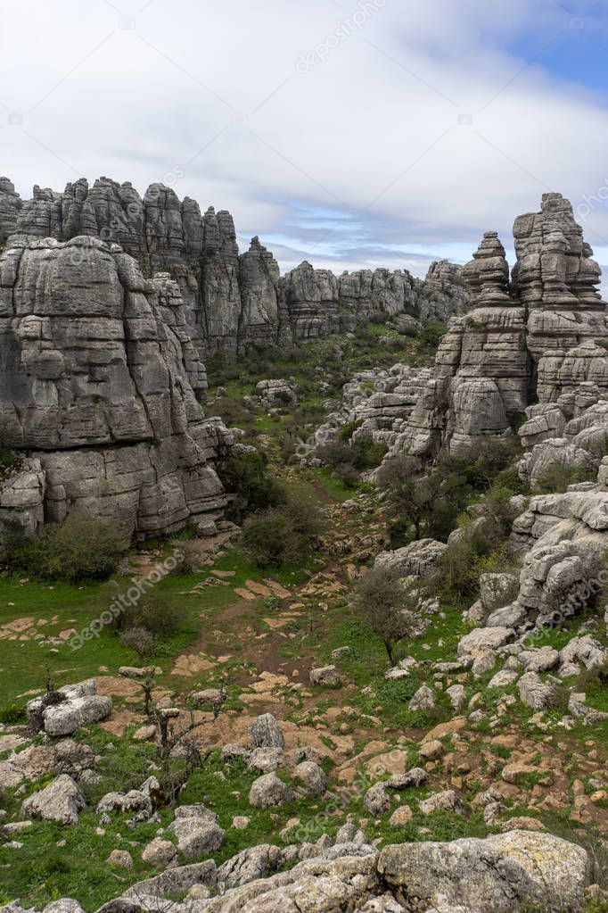 Natural site of the Torcal of Antequera in the province of Malaga, Andalucia