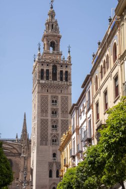Seville Giralda eski cami güzel Kulesi