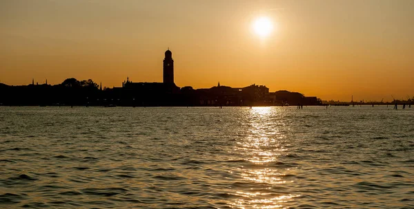 Venice Atardecer Con Reflejos Mar — Foto de Stock