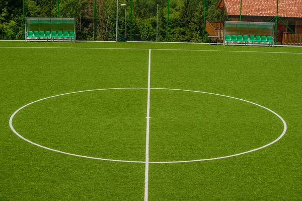 Voetbalveld Kunstgras — Stockfoto