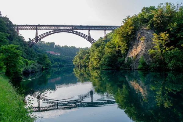 Iron Bridge Adda Folyó — Stock Fotó