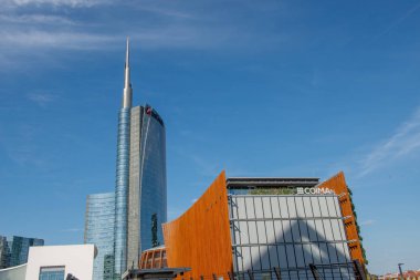 Milan İtalya 26th Eylül 2018: yeni yön bölge, Milano'da Piazza Gae Aulenti
