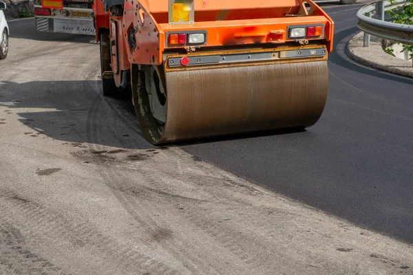 Reconstruction Road Surface New Asphalt — Stock Photo, Image