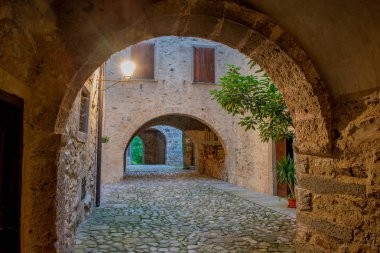 Camerata cornello İtalya Antik ortaçağ köyü