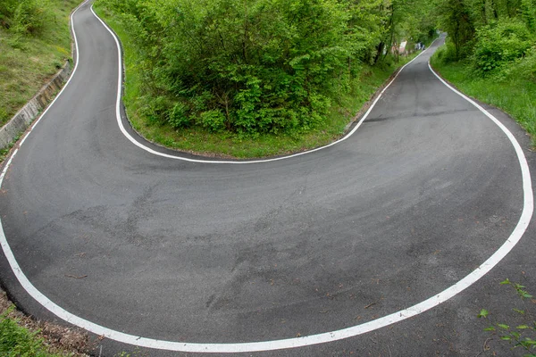 Strada Con Curve Montagna — Foto Stock