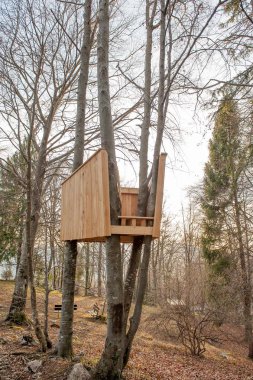 Ağaçta inşa hepsinde Ahşap balkon