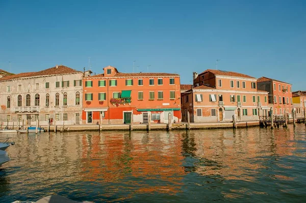 Murano Insel Mit Bunten Häusern — Stockfoto