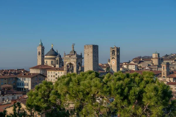 Skyline Van Opper Stad Bergamo — Stockfoto