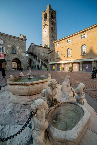 Praça Velha Cidade Bergamo — Fotografia de Stock