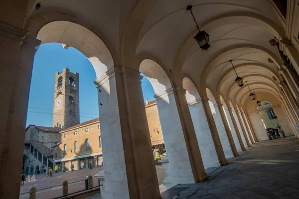 Oude Plein Stad Van Bergamo — Stockfoto