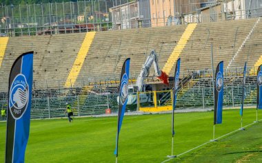 Bergamo stadyumunun kuzey eğrisinin yıkılması