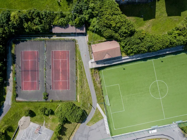 Yukarıdan Görülen Tenis Kortları — Stok fotoğraf