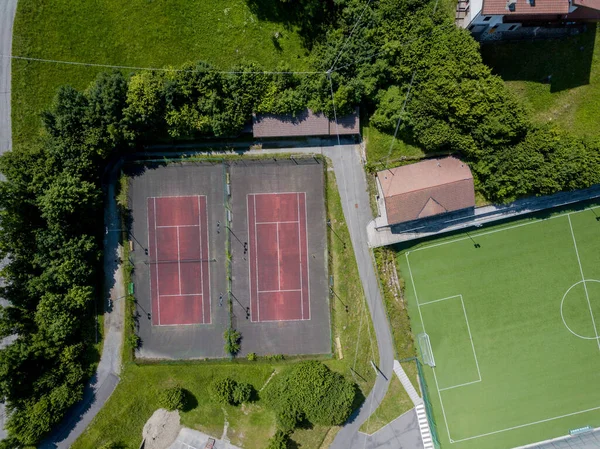 Tennisbanen Van Bovenaf Gezien — Stockfoto