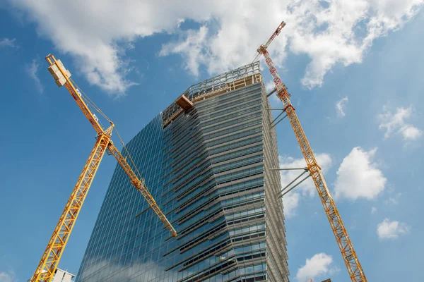 Milan Italy September 2020 Construction Freeway Gioia Tower Nicknamed Shard — Stock Photo, Image