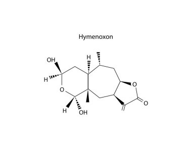 Vector illustration of the chemical structure for Hymenoxon.