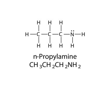 Kimyasal formülün bilimsel çizimi - n-Propylamine