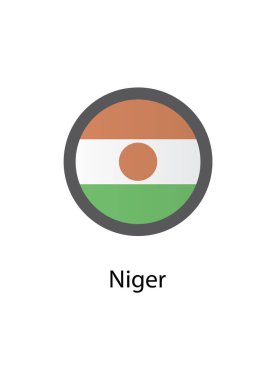  Nijer bayrağı ikonu. Basit vektör illüstrasyonu