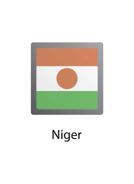  Nijer bayrağı ikonu. Basit vektör illüstrasyonu