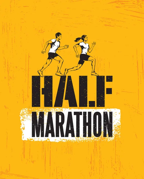 Halve Marathon Actieve Sport Evenement Advertentie Banner Concept Creatieve Sport — Stockvector