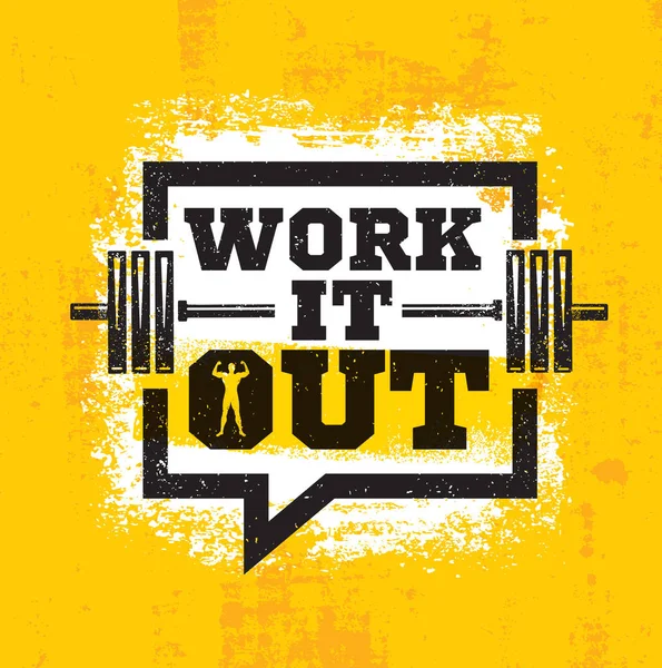 Work Out Fitness Gym Muscle Workout Motivation Quote Poster Vector — Stock Vector