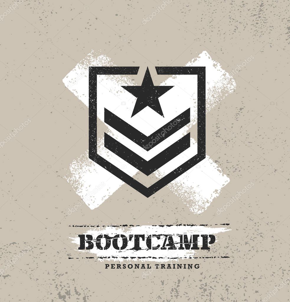Poster with bootcamp logo on grungy brown background