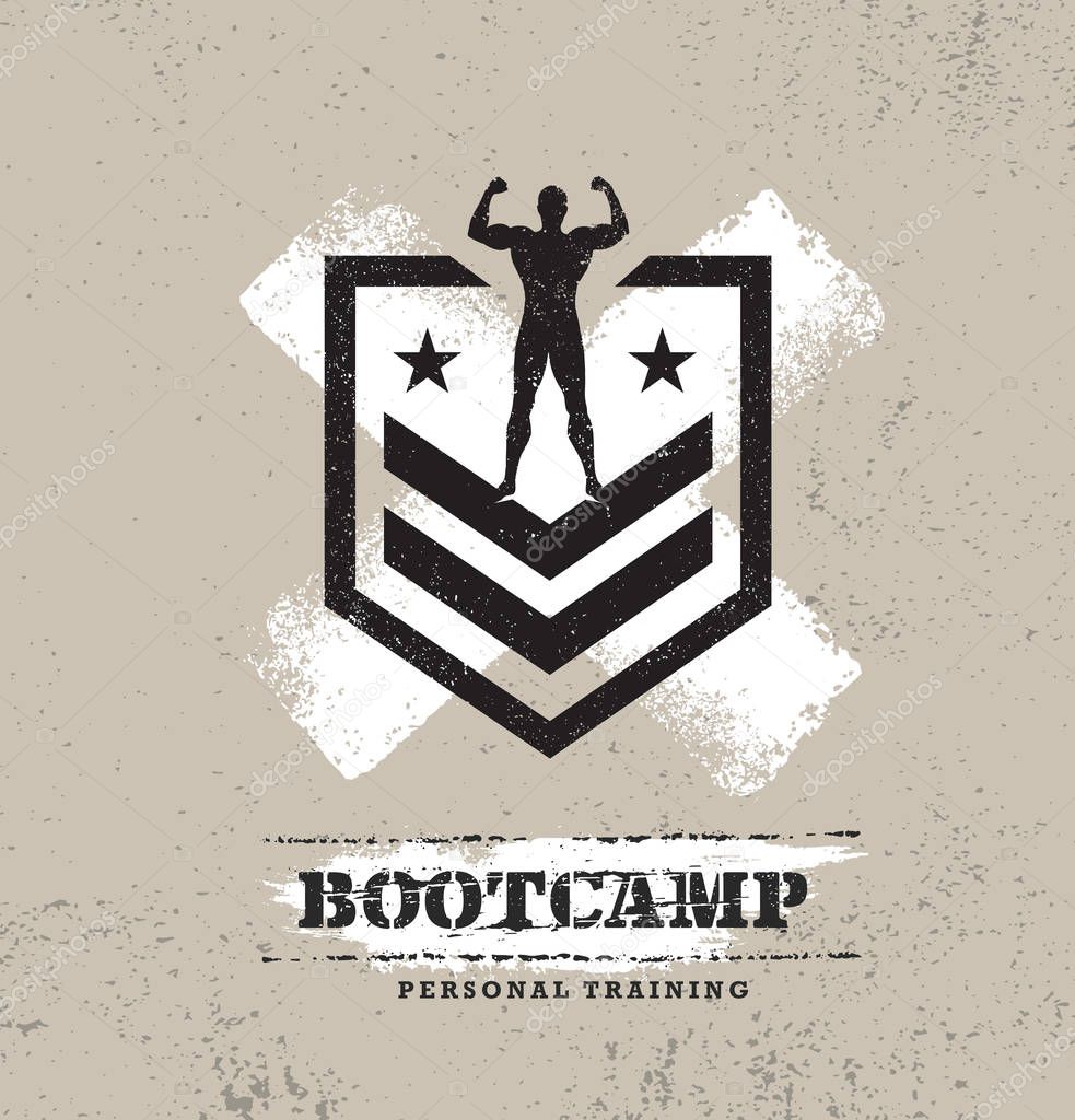 Poster with bootcamp logo on grungy brown background