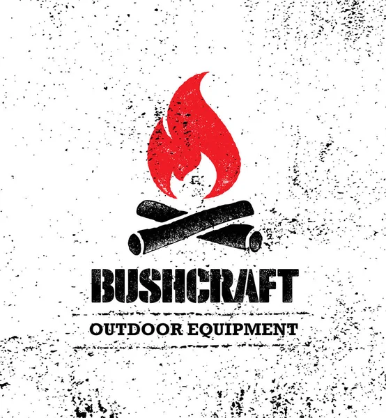 Bushcraft Outdoor Adventure Prepper Survival Equipment Vector Banner Design Element — Vector de stock