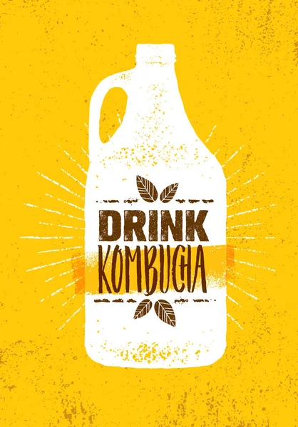 Чайный Пивоваренный Завод Kombucha Natural Healthy Soft Drink Illustration Concept — стоковый вектор