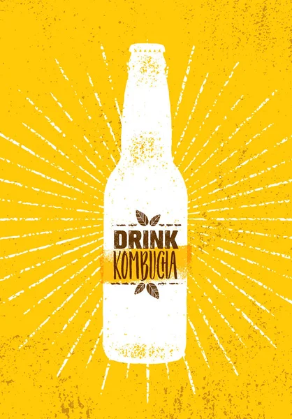 Чайный Пивоваренный Завод Kombucha Natural Healthy Soft Drink Illustration Concept — стоковый вектор