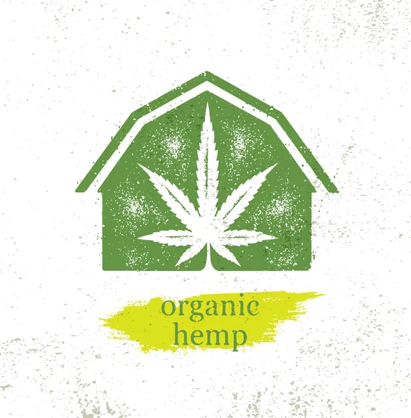 Organic Hemp Raw Protein Supplement Health Care Vector Design Element —  Vetores de Stock
