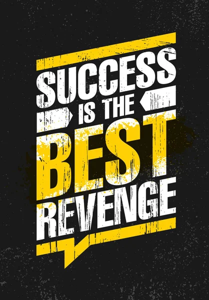 Succès Est Meilleure Vengeance Motivation Créative Inspirante Citation Modèle Affiche — Image vectorielle