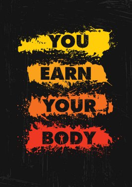 Sen kazanmak Your Body, egzersiz ve fitness motivasyon siyah arka plan üzerinde teklif