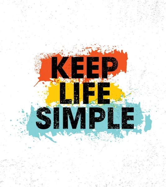 Keep Life Poster Motivazionale Semplice Creativo Con Citazione — Vettoriale Stock