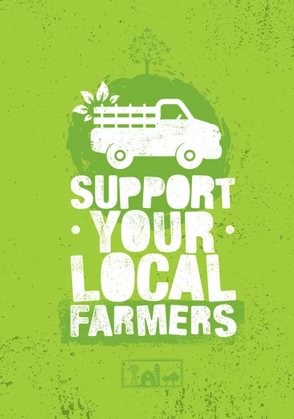 Підтримка Вашого Місцевих Фермерів Шаблон Банера Концепція Органічної Їжі — стоковий вектор
