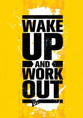 Egzersiz ve Fitness motivasyon teklif. Yaratıcı vektör tipografi Grunge Poster kavramı