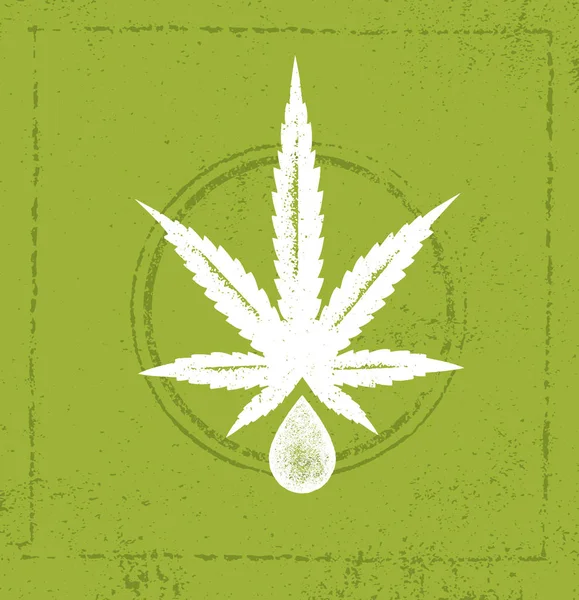 Hoja Cannabis Tratamiento Con Concepto Aceite Cbd — Vector de stock