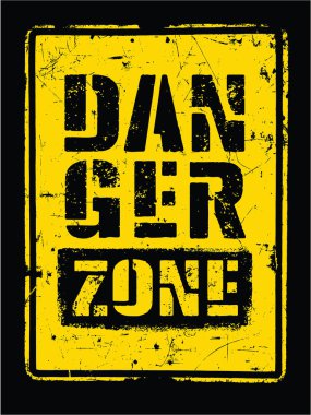 Tehlike bölgesi alıntısı, basitçe vektör illüstrasyonu
