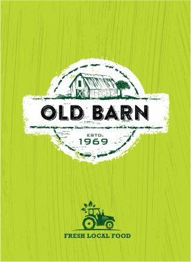 Eski ahır alıntısı, basitçe vektör illüstrasyonu