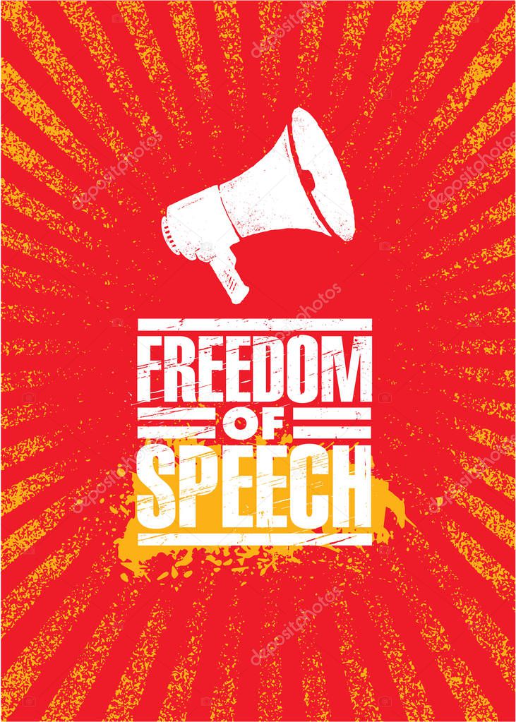 Free speech quote, simply vector illustration