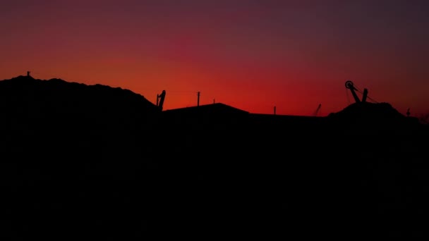 Très Beau Coucher Soleil Avec Vue Sur Montagne Paysage — Video