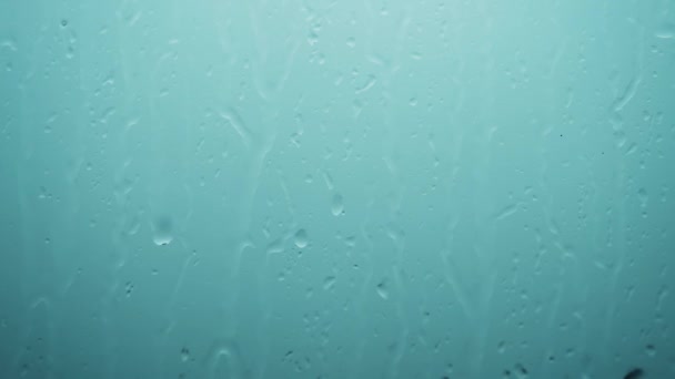 Les Gouttes Pluie Coulent Magnifiquement Dans Fenêtre Orage Foudre — Video