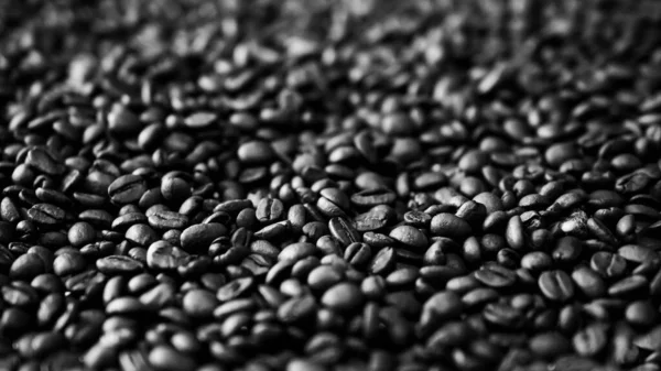 Roasted Coffee Beans Close Black Beans — Stock Photo, Image