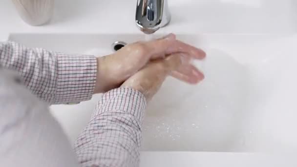 Wash Your Hands Soap Wash Dirt Your Hands Close Male — Stock Video