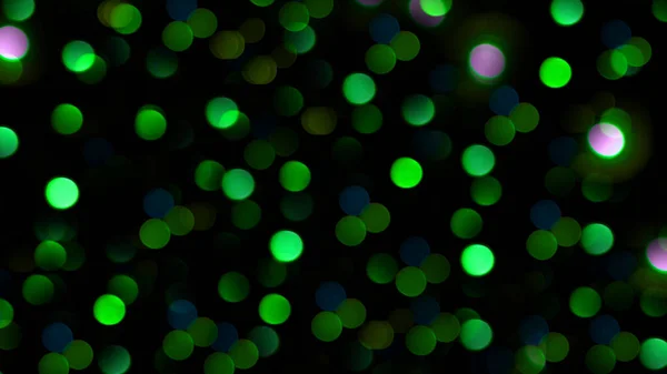 Luzes Bokeh Verdes Círculos Textura Fundo Preto Belos Papéis Parede — Fotografia de Stock