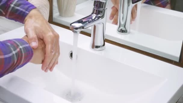 Omyjte Špínu Rukou Umyjte Ruce Mýdlem Postarejte Čistotu Těla Chraňte — Stock video