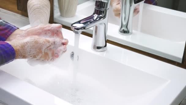 Lavarsi Mani Con Acqua Sapone Proteggere Contro Infezione Coronavirica Prevenire — Video Stock