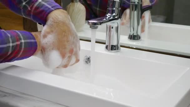 Handen Wassen Vuil Van Mensenhanden Wassen Hygiëne Het Lichaam Schoon — Stockvideo