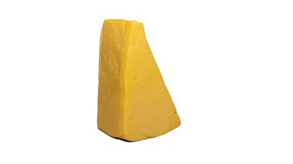Tvrdý Nizozemský Sýr Izolované Bílém Pozadí Close — Stock fotografie