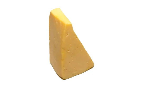 Appetitlich Harter Käse Auf Isoliertem Weißem Holländischem Käse — Stockfoto